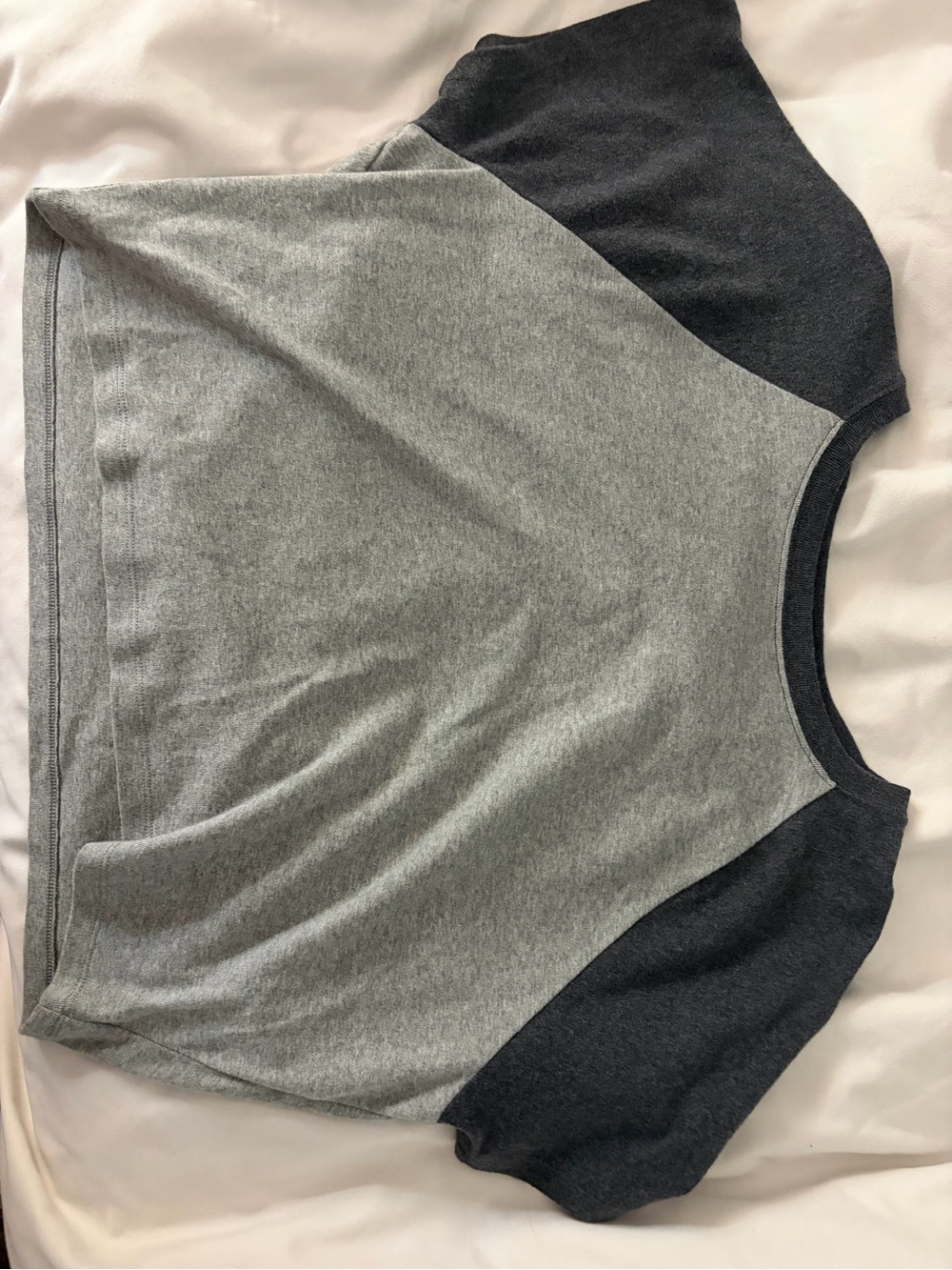 Hollister Two-Tone Gray Raglan Short Sleeve Top